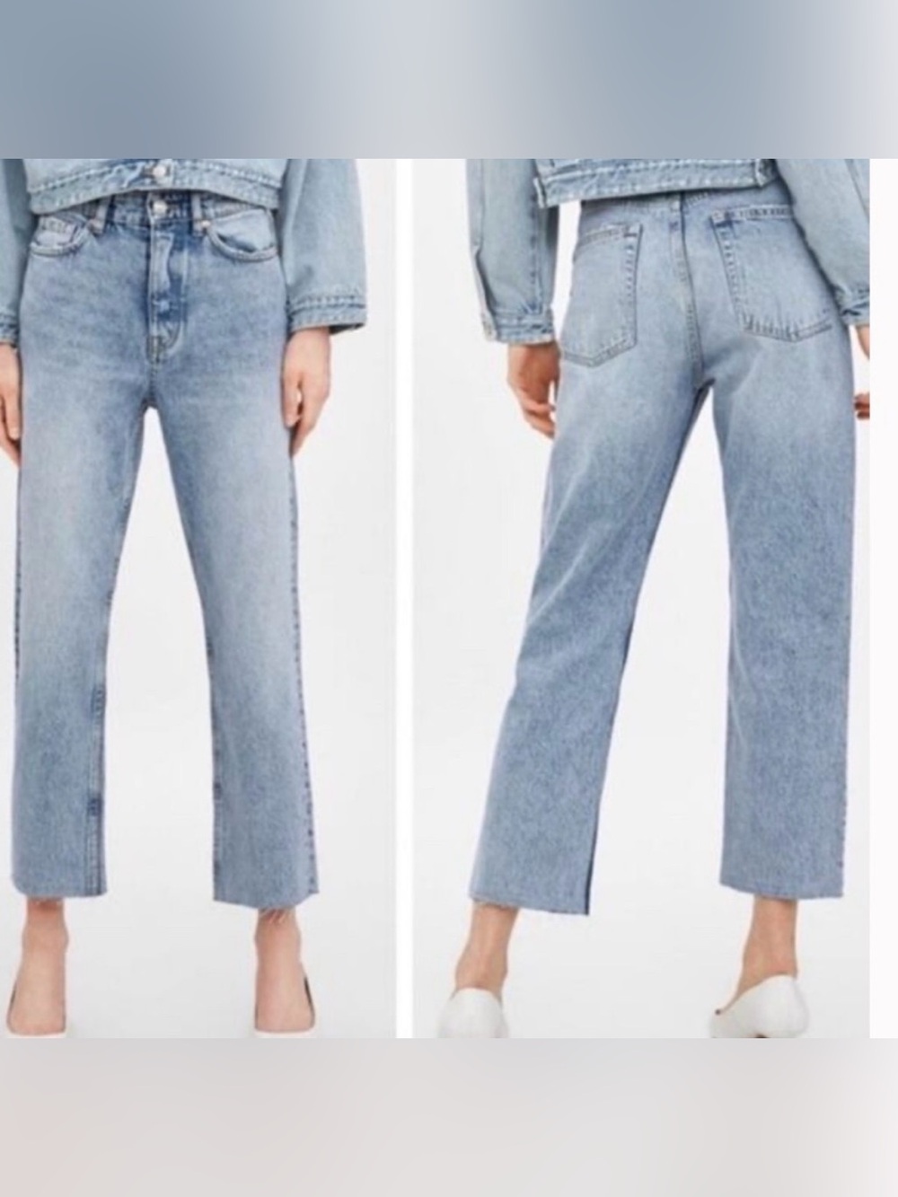 Zara Light Blue Straight Leg Jeans